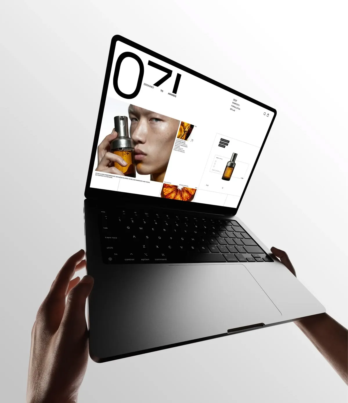 A bespoke site, open on a laptop.